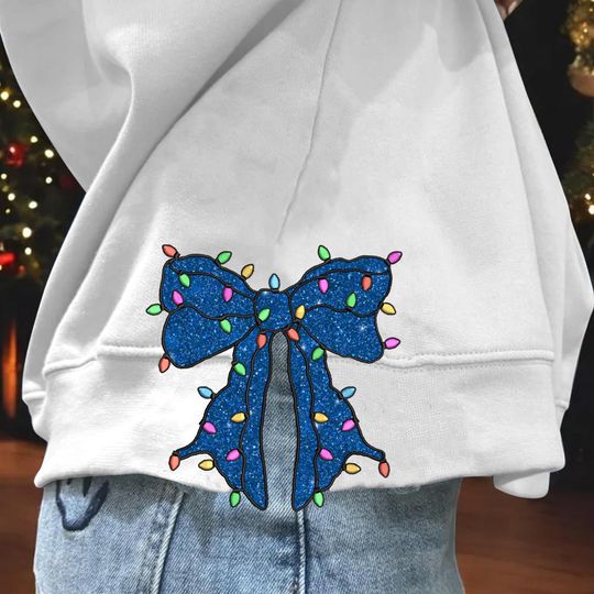 Discover Christmas Light Side Bow Applique Side Bow Machine Embroidery Designs Christmas Coquette Bow From 4 To 9 Inches Sweatshirt Seam Side Bow