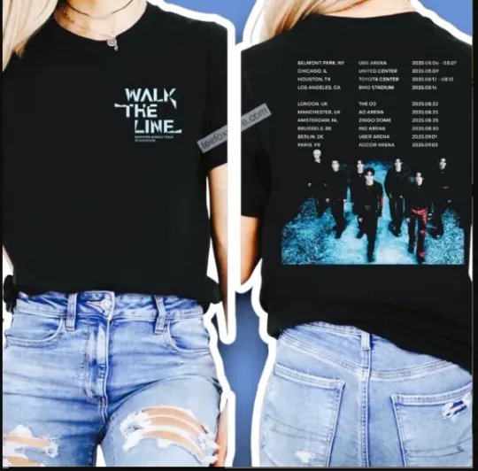 Enhypen World Tour Walk The Line 2025 Concert T-shirt