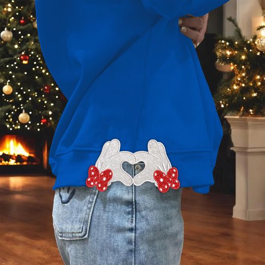 Discover Glitter Mouse Applique Embroidery, Side Bow Appliqu Sweatshirt Embroidery, Cartoon Xmas Embroidery, Bow Appliqu Design Heart Shape Hand