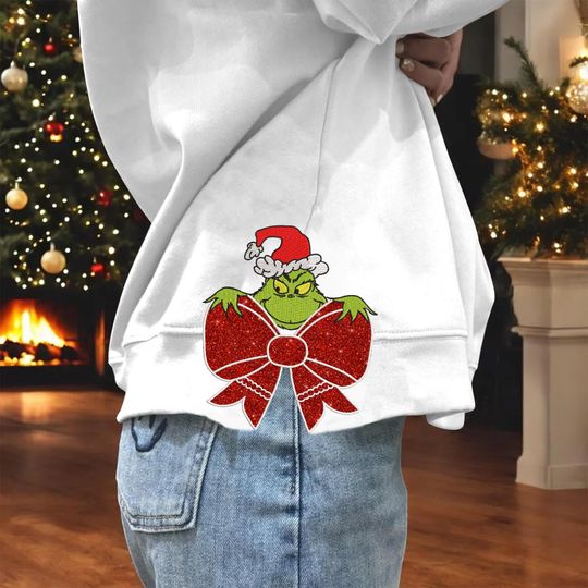 Discover Seam Side Bow Appliqu Sweatshirt Embroidery Design, Side Bow Embroidery Design, Funny Bow Appliqu Design Christmas Light from 4 to 9 inch