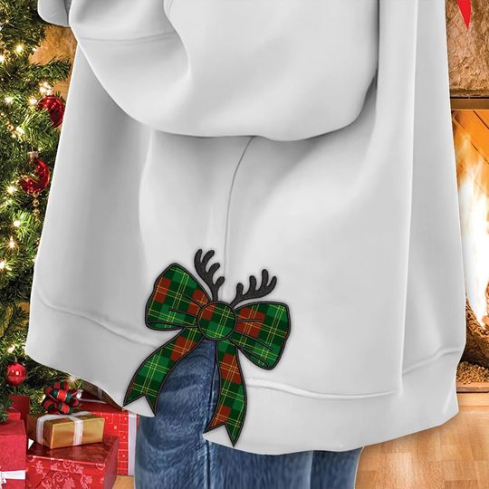 Discover Plaid Bow Reindeer Christmas Embroidery File, Side Bow Applique Sweatshirt Embroidery Design, Holiday Bow Embroider File 6 Sizes Download