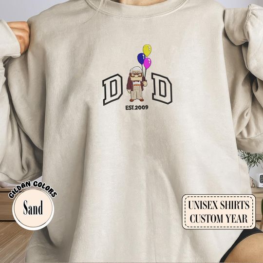 Discover Dad Carl Embroidered Sweatshirt, Personalized Dad Up Movie Shirt, Valentines Gift for Disney Fans, Gift For Dad, Fathers Day Gift