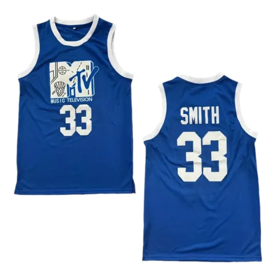 MTV Will Smith #33 Basketball Jersey Stitched Fresh Prince Blue