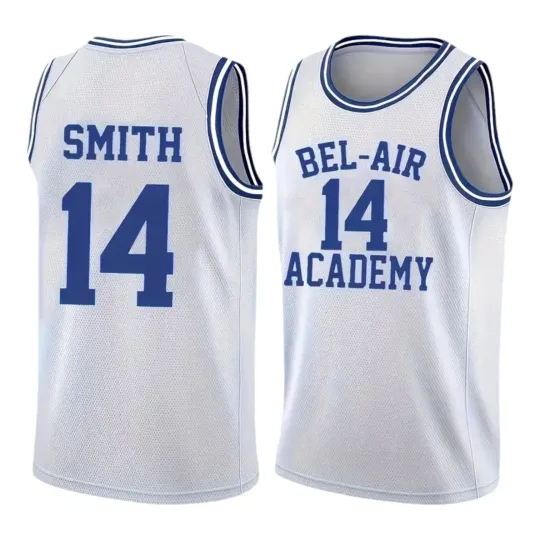 Fresh Prince of Bel Air Academy Will Smith #14 Basketball Jersey White