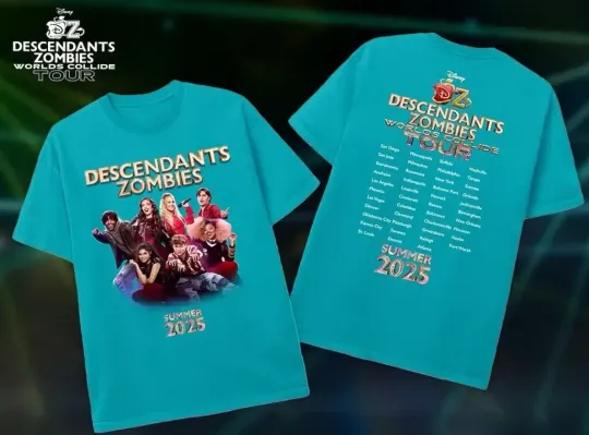 Discover Disney Tour 2025 Descendants Zombies Worlds Collide Tour T-shirt