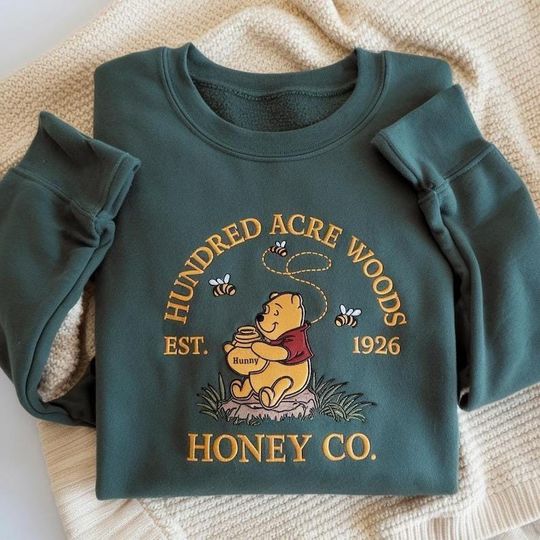 Discover EMBROIDERED Winnie the Pooh Sweatshirt, Winnie Pooh Sweater, Pooh Bear Sweatshirt, Disneyworld Sweatshirt, Kids Disney Sweatshirt