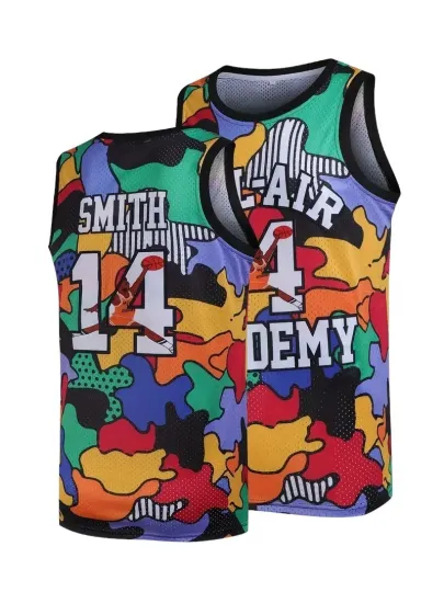 Fresh Prince of Bel Air Academy Will Smith Basketball Jersey Camo
