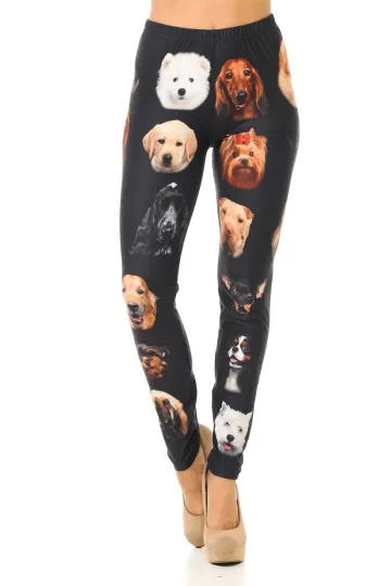 Discover Creamy Soft Cute Puppy Dog Faces Leggings