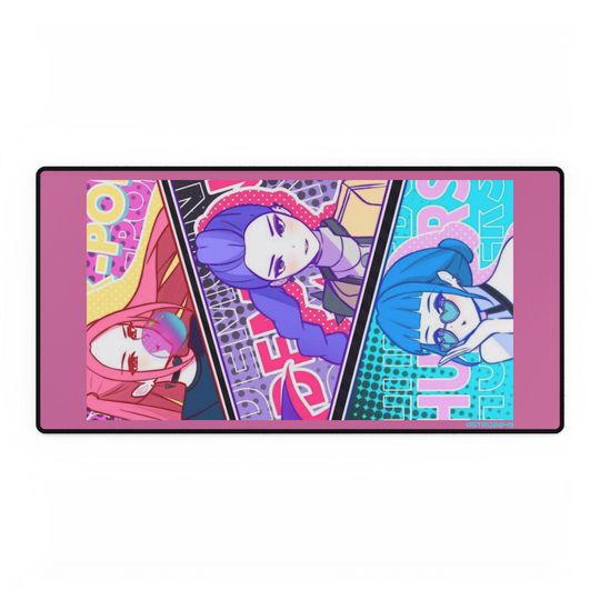 Discover KPop Demon Hunters - HUNTRIX - Vibrant Gaming Desk Mat Featuring Anime Characters | Perfect for Gamers, Students, or Office Decor