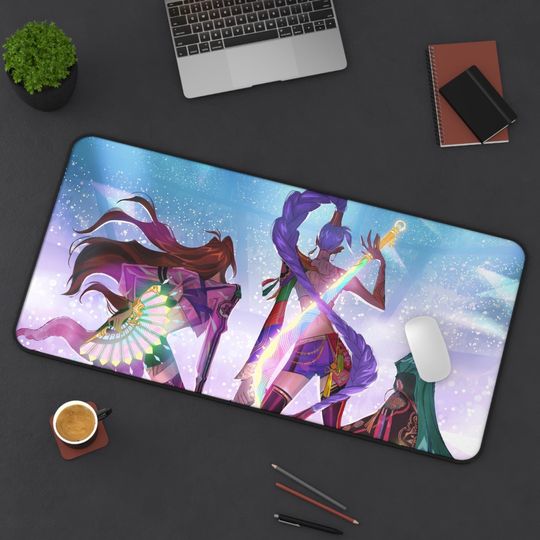 Discover Anime-Inspired Desk Mat, Gaming Mouse Pad, Desk Accessory, Office Decor, Gifts for Gamers, Teen Room Decor, k-pop demon Huntrix