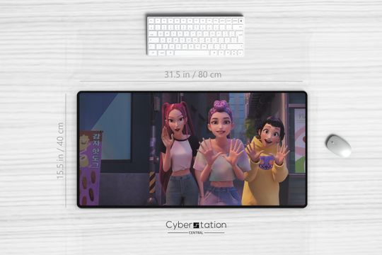 Discover KPop Demon Hunters | HUNTRIX | Gaming Desk Mat |  32x 16in / 22x 12in  -Mira, Rumi, Zoey | Gift Idea