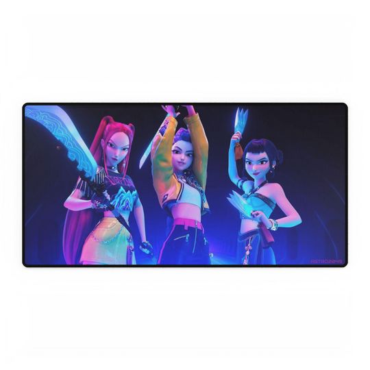 Discover KPop Demon Hunters - HUNTRIX - Vibrant Gaming Desk Mat with Stylish Character Design, Office Decor, Gamer Gift