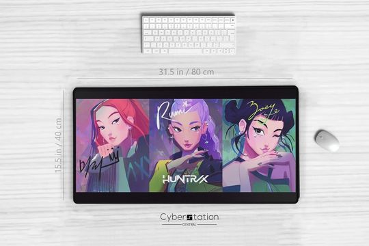 Discover KPoP Demon Hunters - Gaming Desk Mat | HUNTRIX - Rumi, Zoey & Mira |  31.5 x 15.5 in / 22x 12in  - Huntr/x | Gift Idea