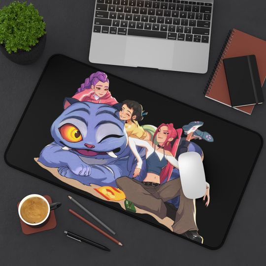 Discover Kpop Desk Mat: Huntrx Girls, Saja Boys Anime