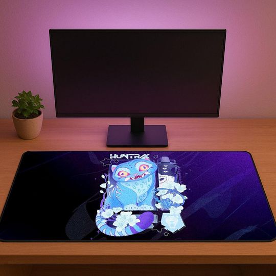 Discover Huntrx Demoncat Kpop Desk Mat | Kawaii Gothic Gaming Pad | Cute K-Pop Anime Merch Gift