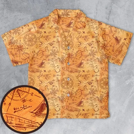 Vintage Adventure Map Indiana Jones Hawaiian Shirt
