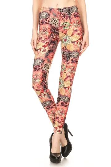 Buttery Soft Spring Floral Canvas Leggings