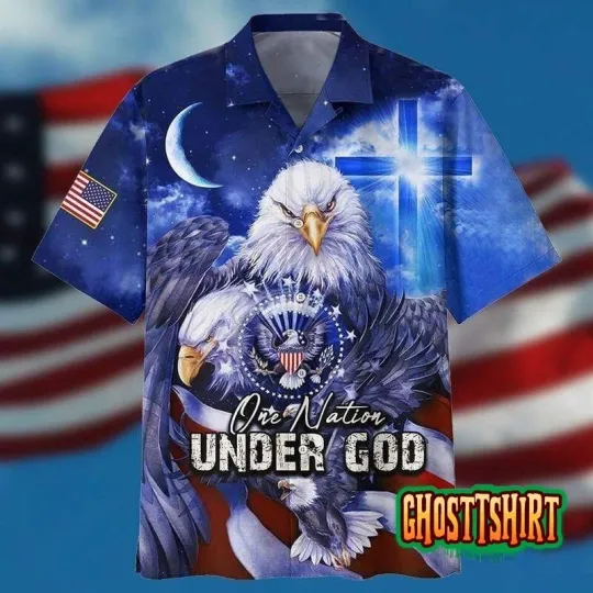 One Nation Under God USA Hawaiian Shirt