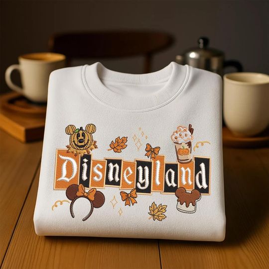 Discover Disney Embroidered Sweatshirt, Mickey Minnie Sweatshirts, Magic Kingdom Hoodie, Fall Crewneck, Fall Disneyworld Sweatshirt