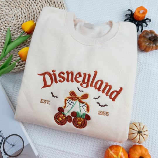 Discover Pumpkin Coquette Embroidered Shirt, Autumn Girly Shirt, Magical Land Embroidered Shirt, Halloween Gifts