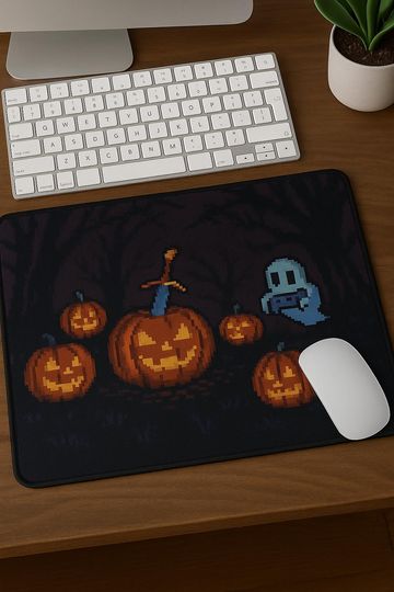 Discover Halloween Desk Mat, Spooky Gaming Mouse Pad, Pumpkin Decor, Ghost Desk Accessories, Fall Office Decor