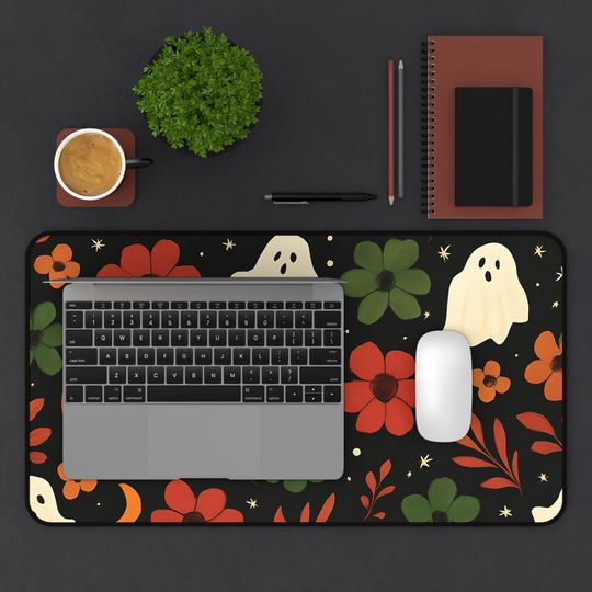 Discover Halloween Desk Mat | Spooky Mouse Pad | Large Gaming Office Mat | Spooky Halloween Desk Mat | Witchy Ghost Pumpkin Mouse Pad