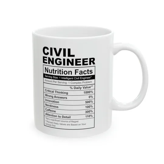 Discover Civil Engineer Nutrition Facts Ceramic Mug