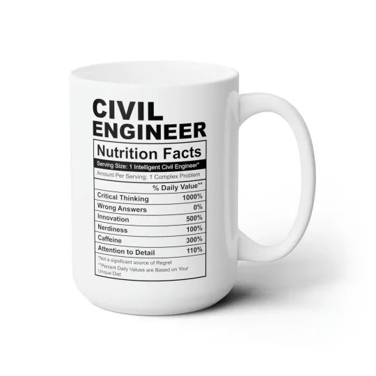 Discover Civil Engineering Nutrition Facts Ceramic Mug