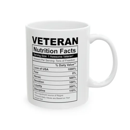 Discover Veteran Nutrition Facts Ceramic Mug