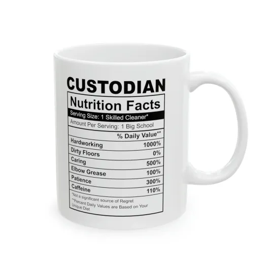 Discover Custodian Nutrition Facts Ceramic Mug