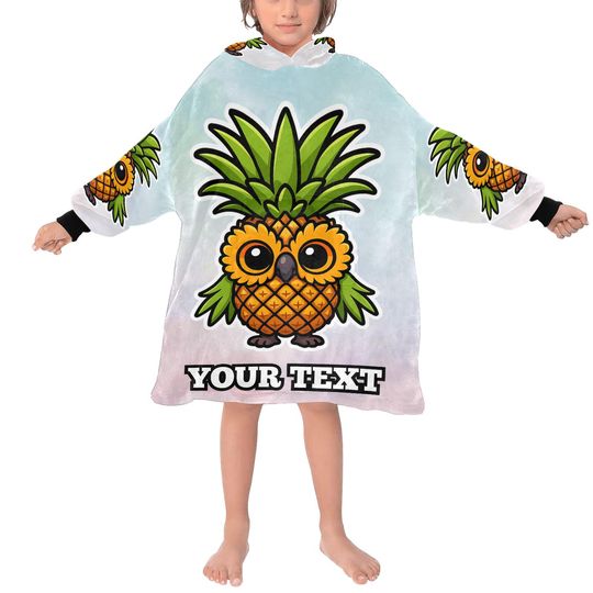 Discover Ananasita Owlita Kids Hoodie Blanket Hooded Blankets Brainrot Personalized Gift Brainrots
