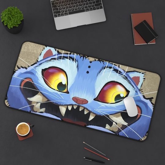 Discover Whimsical Cat Desk Mat, Fun Office Decor, Gaming Desk Pad, Unique Mouse Pad, Cat Lover Gift, Personalized Workspace Decor,Derpy K-pophuntrix
