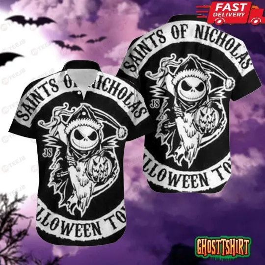 Discover Saints Of Nicholas The Nightmare Before Christmas Halloween Hawaiian Shirt