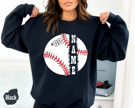 Discover Custom Baseball Sweatshirt and Hoodie, Personalized Team Name Shirt, Baseball Mom Dad Tee