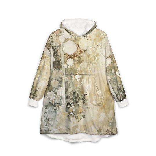 Unisex Hooded Blanket, Oversized Wearable Hoodie Blanket, One Size Fits All, Outdoor Softball Snuggly Hoodie Cloak, Klimt Inspired Design