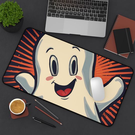 Ghostly Fun Halloween Desk Mat: Playful Workspace Decor