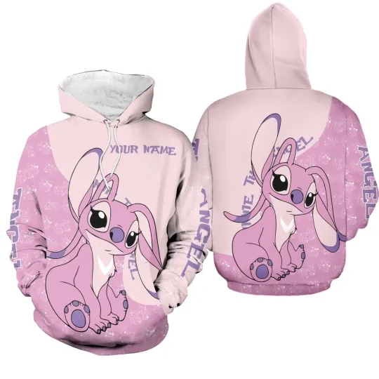 Discover Angel 3D Hoodie, Disney Cartoon Hoodie, Stitch And Angel Hoodie