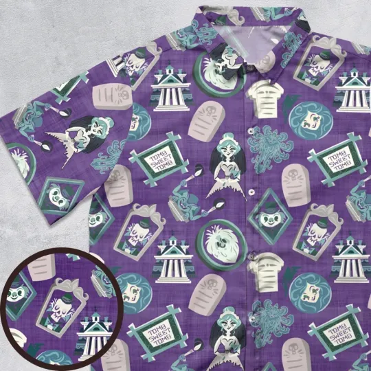 Discover Tomb Sweet Tomb Haunted Mansion Button Down Shirt