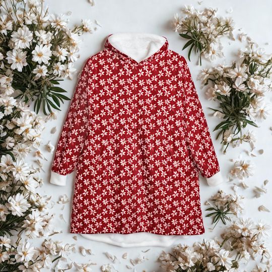 Unisex Hooded Blanket, Oversized Wearable Hoodie Blanket, One Size Fits All, Outdoor Softball Snuggly Hoodie Cloak, Klimt Inspired Design