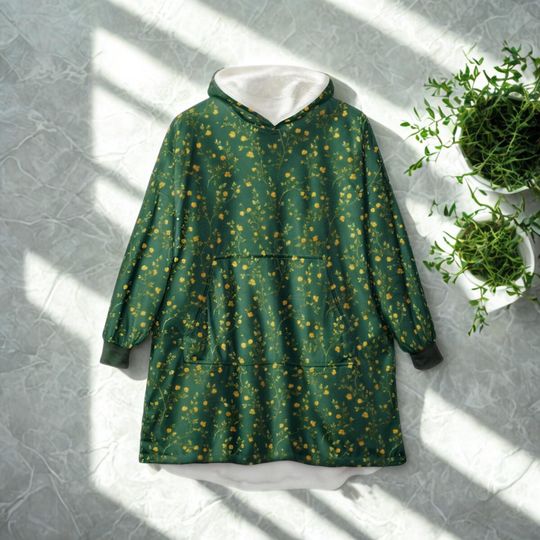 Discover Unisex Hooded Blanket, Oversized Wearable Hoodie Blanket, One Size, Outdoor Softball Snuggly Hoodie Cloak, Gustav Klimt Inspired Design