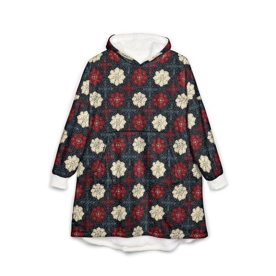 Unisex Hooded Blanket, Oversized Wearable Hoodie Blanket, One Size Fits All, Outdoor Softball Snuggly Hoodie Cloak, Scandinavian Christmas