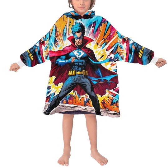 Discover Kids Blanket Hoodie Superhero Hero