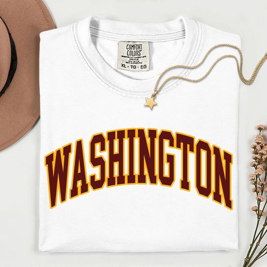 Washington Football T Shirt, District of Columbia DC Comfort Colors Tee