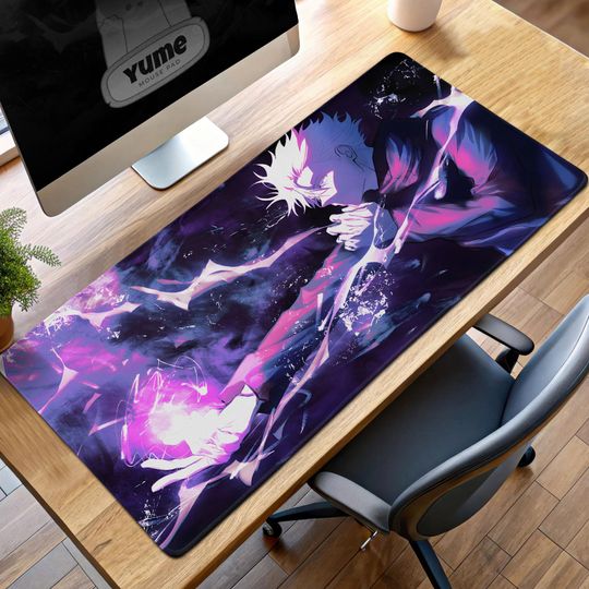 Gojo Satoru Infinity Gaming Mouse Pad, Jujutsu Satoru Desk Mat, Anime Sorcerer Gift, Cursed Energy Desk Pad, Epic Anime Gaming Mat