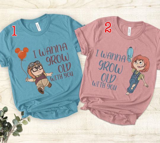 Discover Up Pixar Shirt, I Wanna Grow Old With You Shirt, Carl Shirt, Couples Disney Shirts, Family Disney Shirt, Carl and Ellie, Disney World Shirt