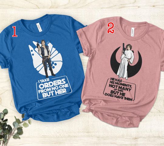 Starwars Couple Shirt, I Take Orders from No One But Her Shirt, Han Solo Princess Leia Shirt, Valentines Gif