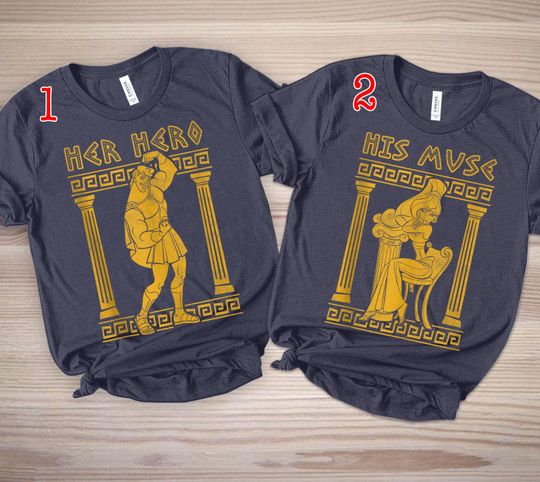 Disney Hercules Her Muscle His Muse Shirt, Disney Couples Valentine Graphic T-Shirt, Disney Matching Birthday Gifts, Disneyland Matching Tee