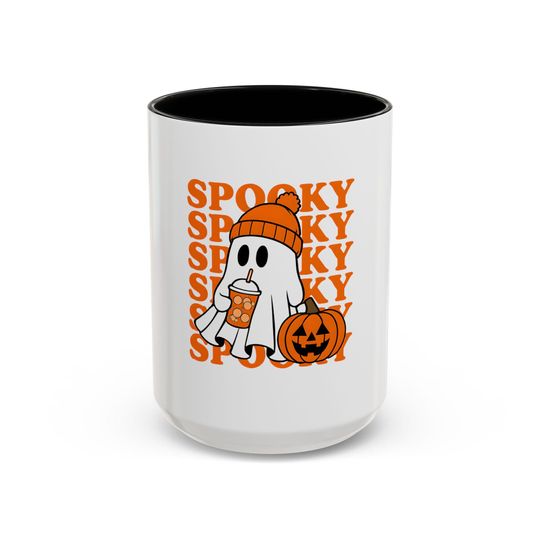 Discover Spooky Halloween Coffee Mug, Halloween Decor, Ghost Mug, Fall Beverage Cup, Autumn Gift, Trick or Treat