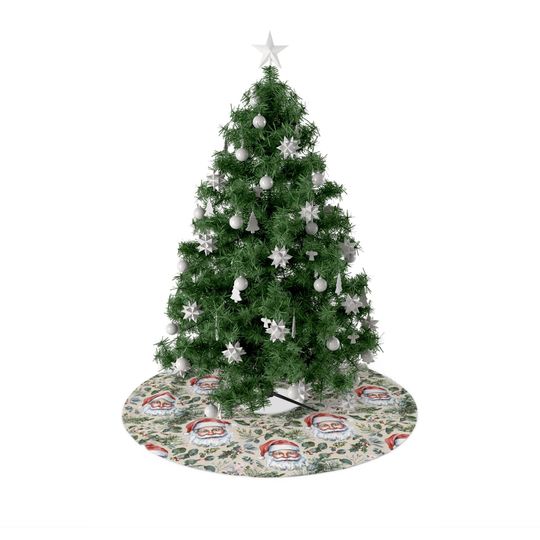 Discover Whimsical Santa Christmas Tree Skirt, Festive Holiday Decor, Perfect for Christmas Celebrations, Cute Gift for Tree Lovers, Cozy Winter
