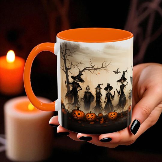 Discover Halloween Scarecrow Mug, Halloween Mug, Spooky Fall Coffee Cup, Creepy Cute Halloween Mug, Halloween Gifts, Autumn Pumpkin Farmhouse